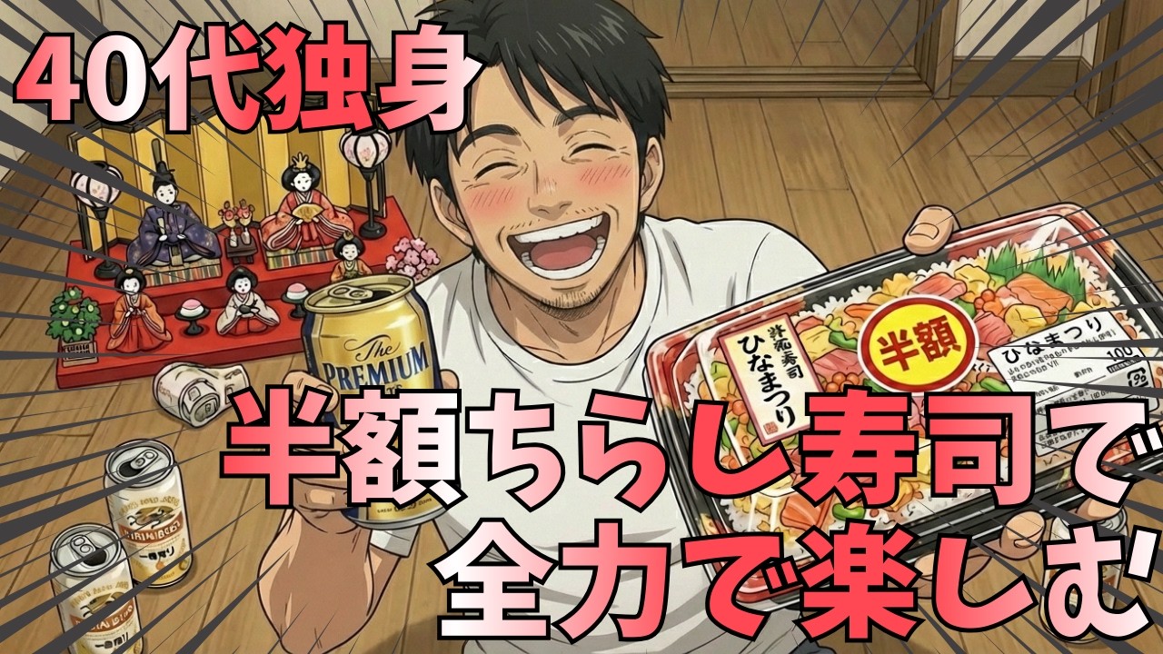 【食テロ】40代独身、3月3日ひな祭りを全力で一人で楽しむ夜