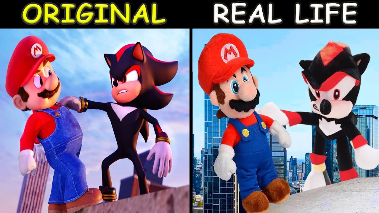SHIN SONIC SHADOW vs SUPER MARIO! - Sonic The Hedgehog 3 Animation | Original vs Plush Toys