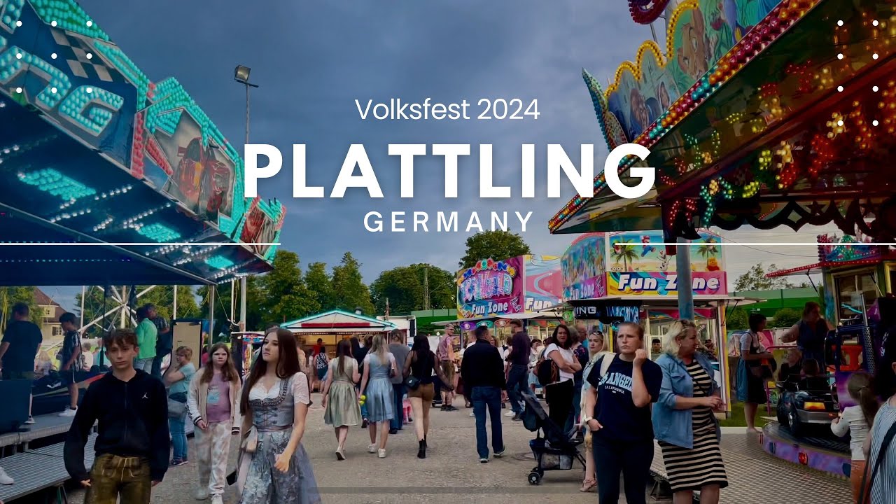 [4K] Volksfest 2024 | Plattling | Rundgang Impressionen + alle Fahrgesch&auml;fte