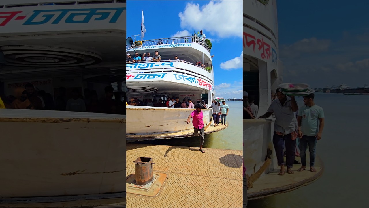 How the Bogdadiya 7 launch docked at the edge of Munshiganj Ghat. #launch #cargoconnect #automobi...