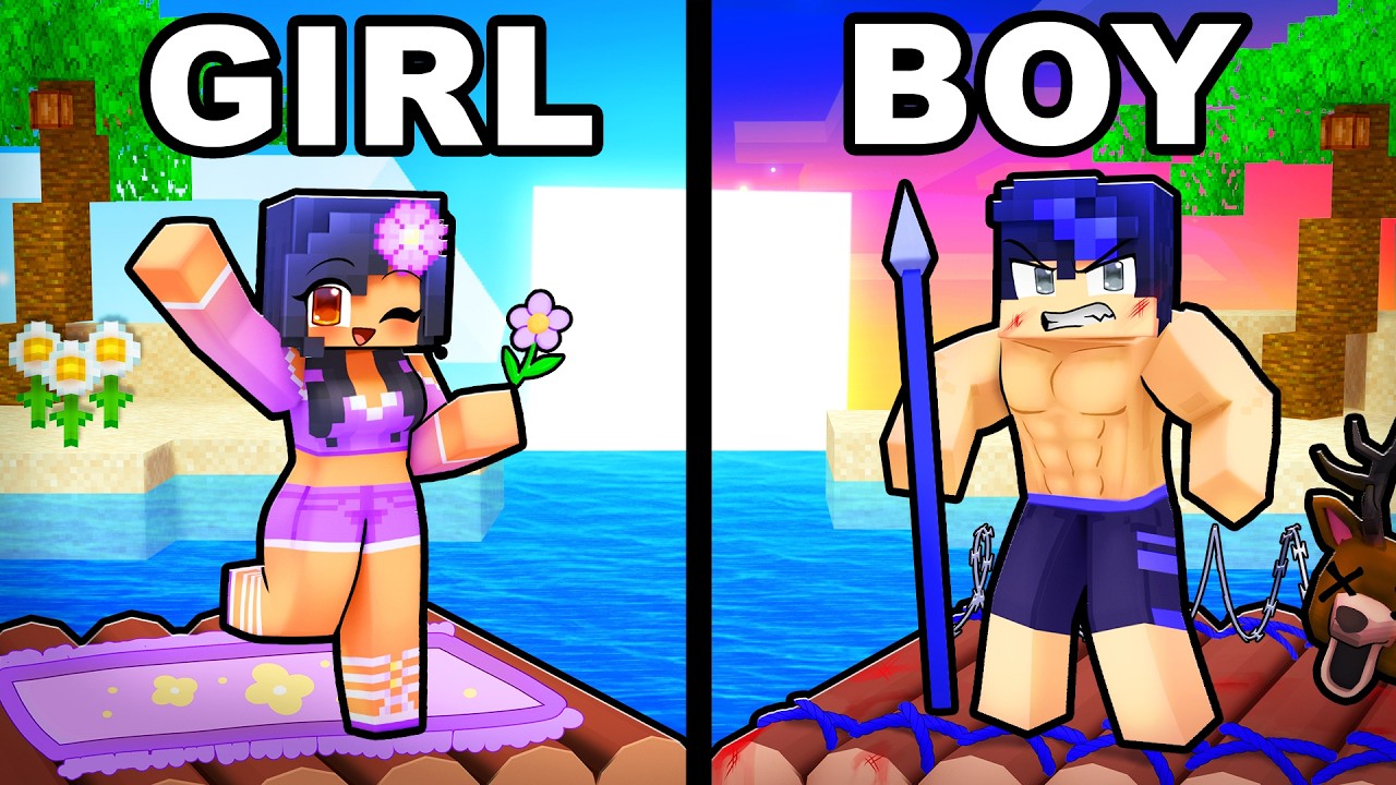 GIRL VS BOY Base on a RAFT!