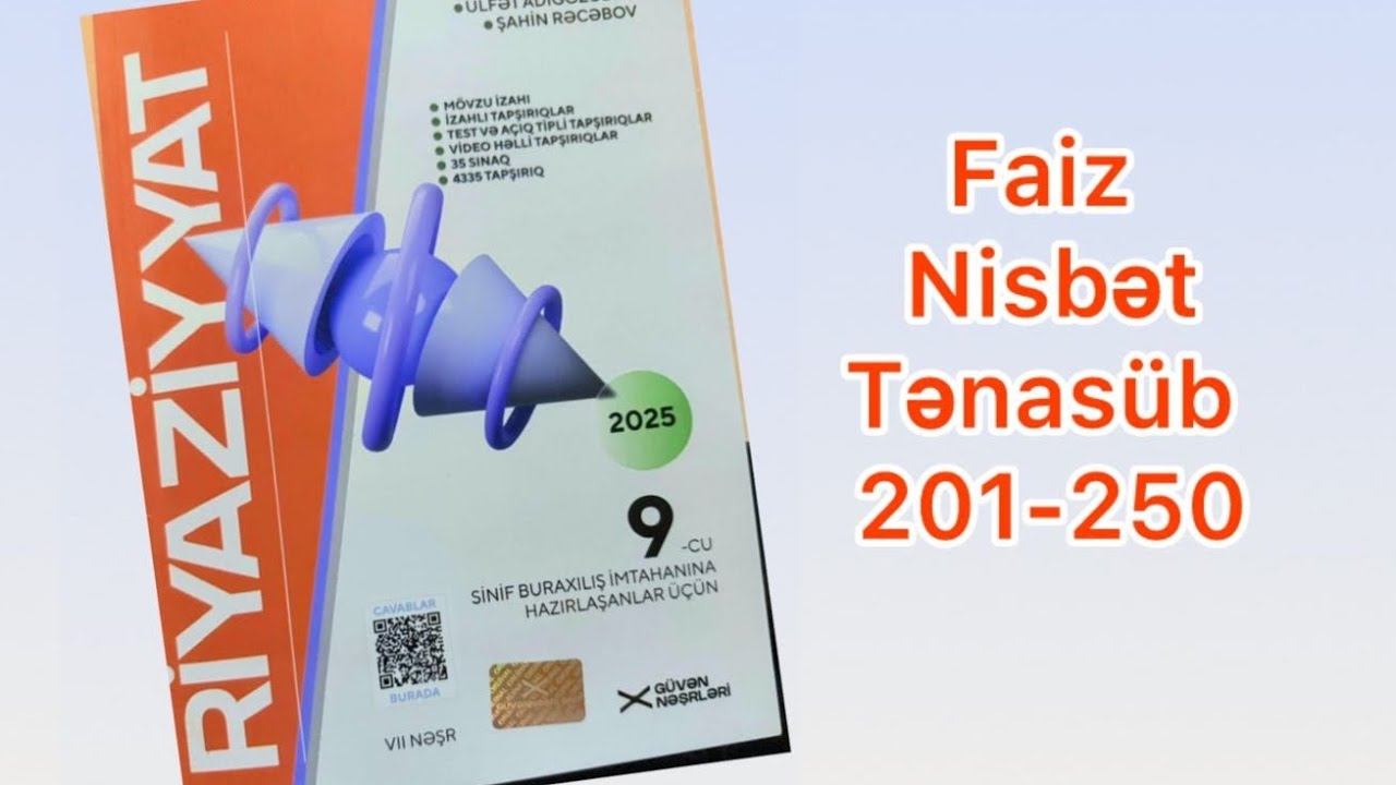 Güvən 9-cu sinif riyaziyyat 2025-2026✅ Nisbət.Tənasüb.Faiz  
