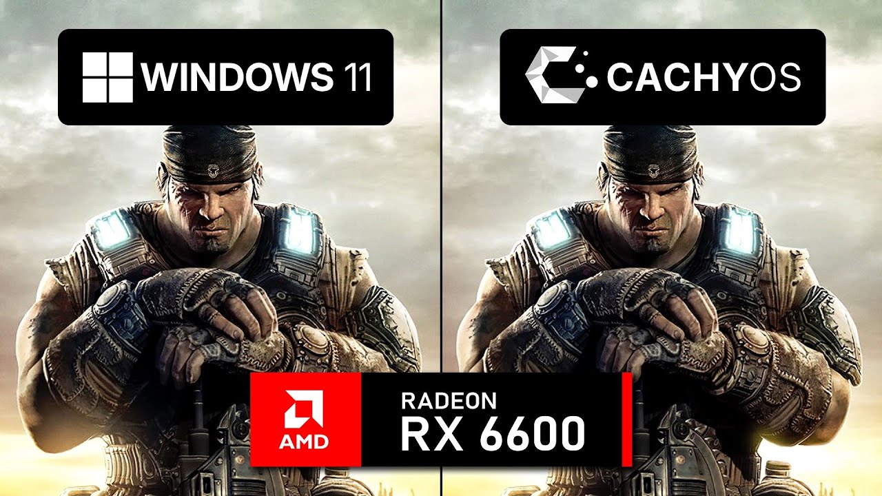 Gears of War: E-Day - Windows 11 vs Linux CachyOS (RX 6600)