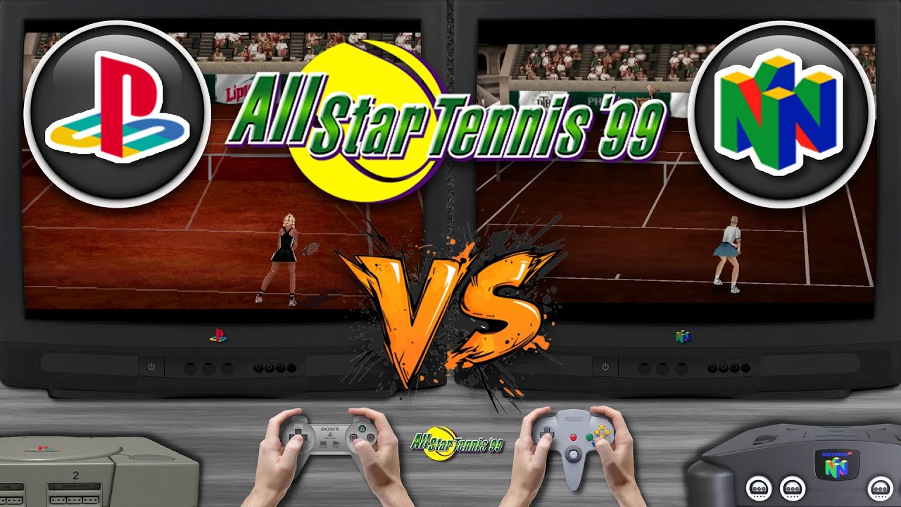 All Star Tennis 99 🎮 Sony PlayStation vs Nintendo 64 | Side-by-Side Comparison