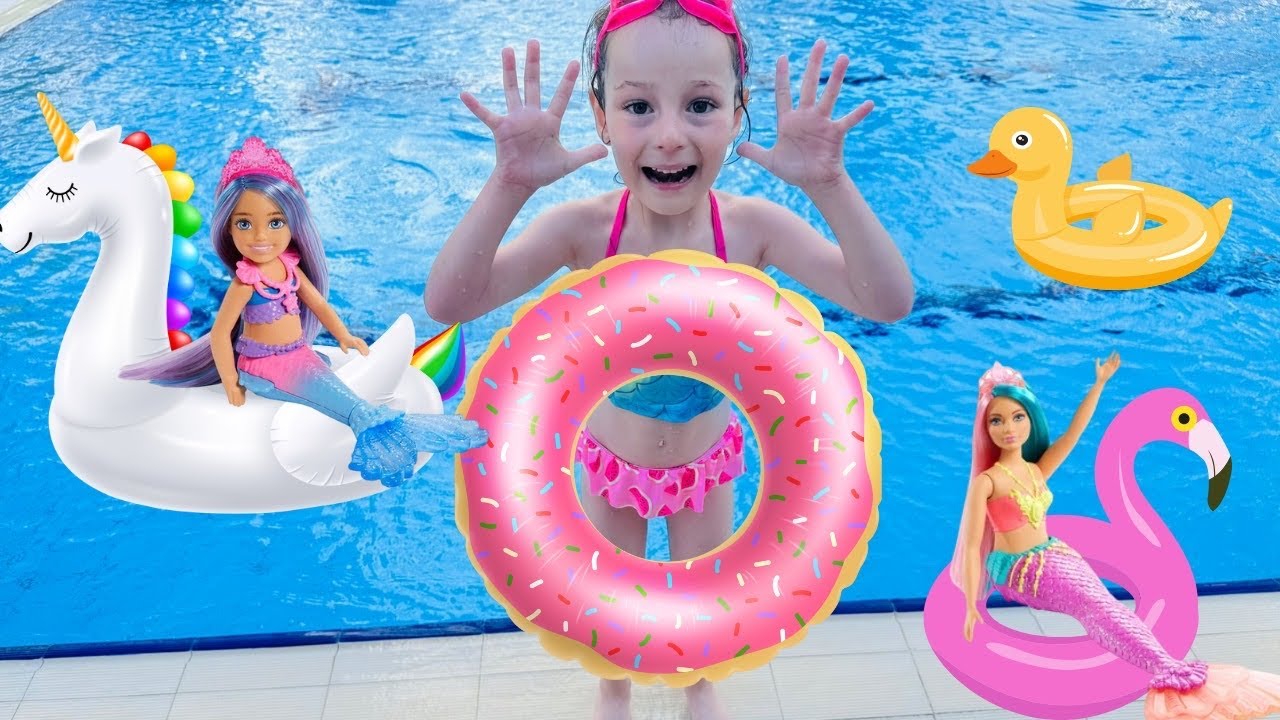 Kız Oyunları!Ada ile Barbie Havuzda!Barbie Havuz Videoları,Oyuncak Bebek Kız Videosu,#babydoll