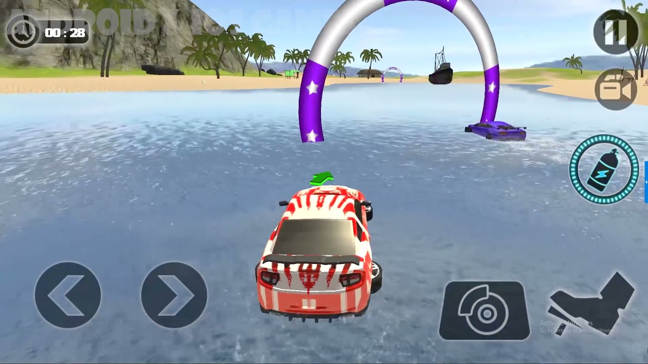 Water Surfer Car Floating Race - Android IOS GamePlay