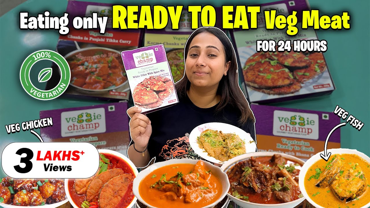 Eating only *Ready to Eat Veg Meat* for 24 Hours | Food Challenge