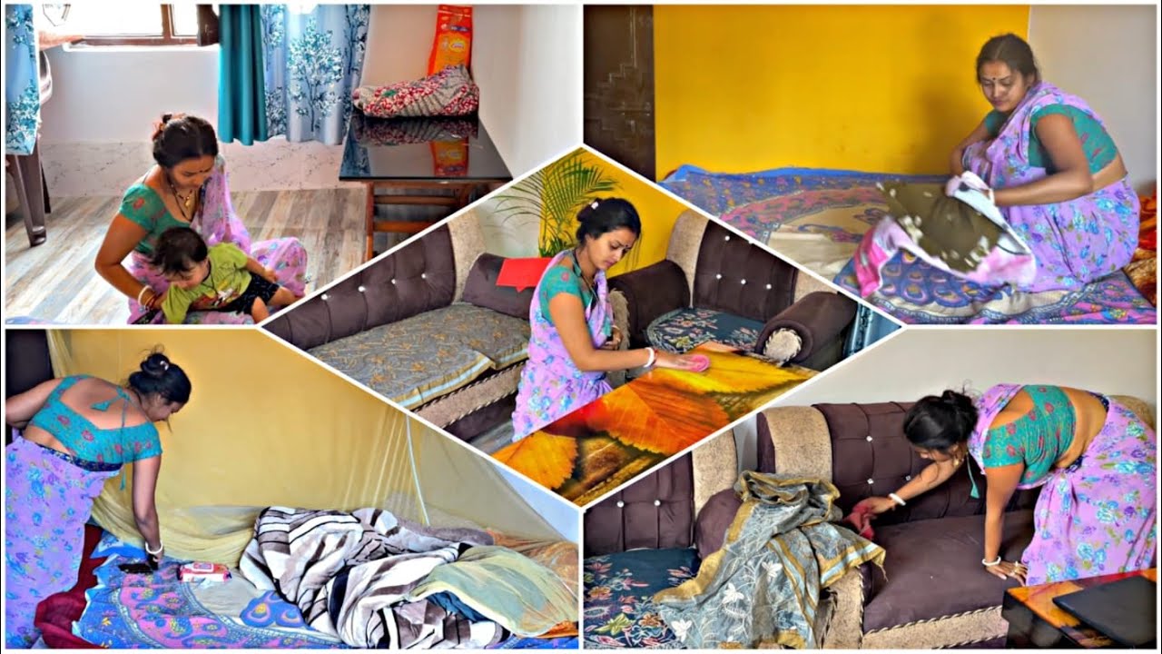 सुबह का Routine उतना भी आसान नहीं होता🤕 | House Cleaning Vlog Indian Mom Saree | Saree Cleaning Vlog