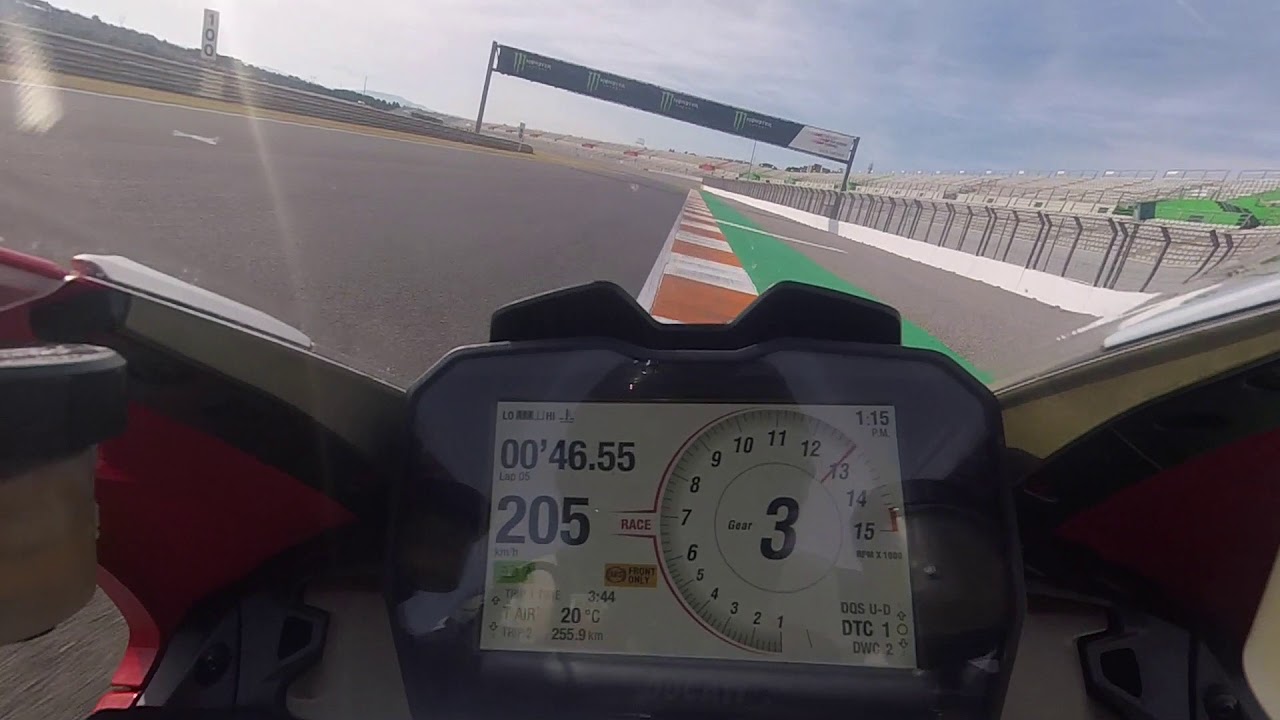 Alessandro Valia, Ducati Official Tester, on track in Valencia for the Panigale V4 Press Launch