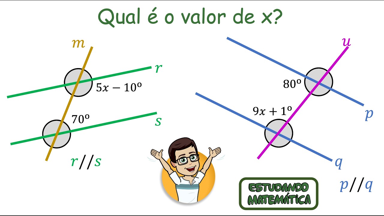 Paralelismo entre retas no plano - Qual é o valor de x? - Ângulos Colaterais Externos