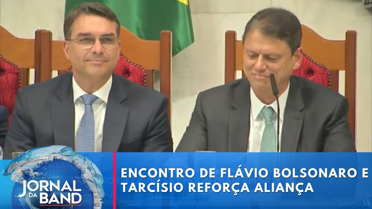 Encontro de Flávio Bolsonaro e Tarcísio agita bastidores | Jornal da Band