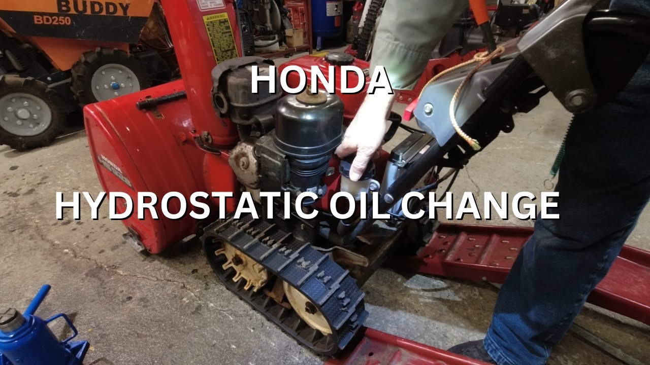 Гидростатический привод снегоочистителя Honda, замена масла.