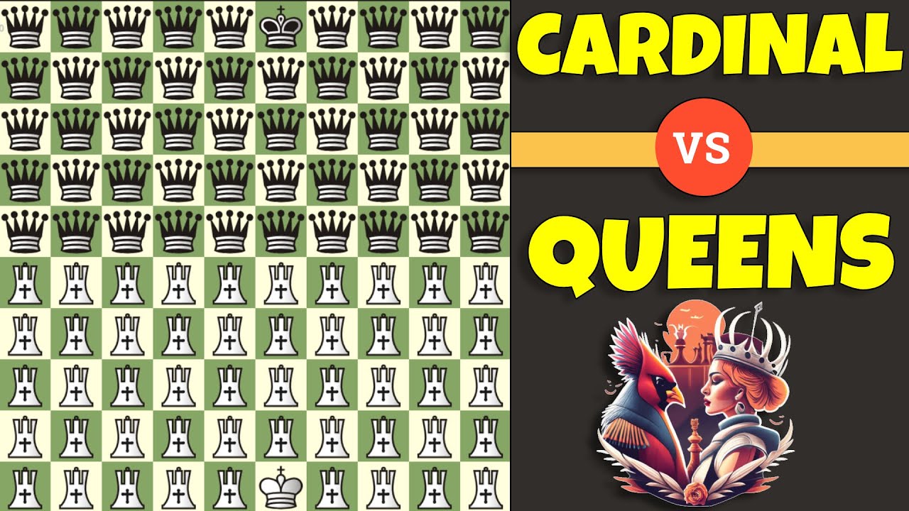 49 Cardinals vs 49 Queen army battle using Fairy Stockfish