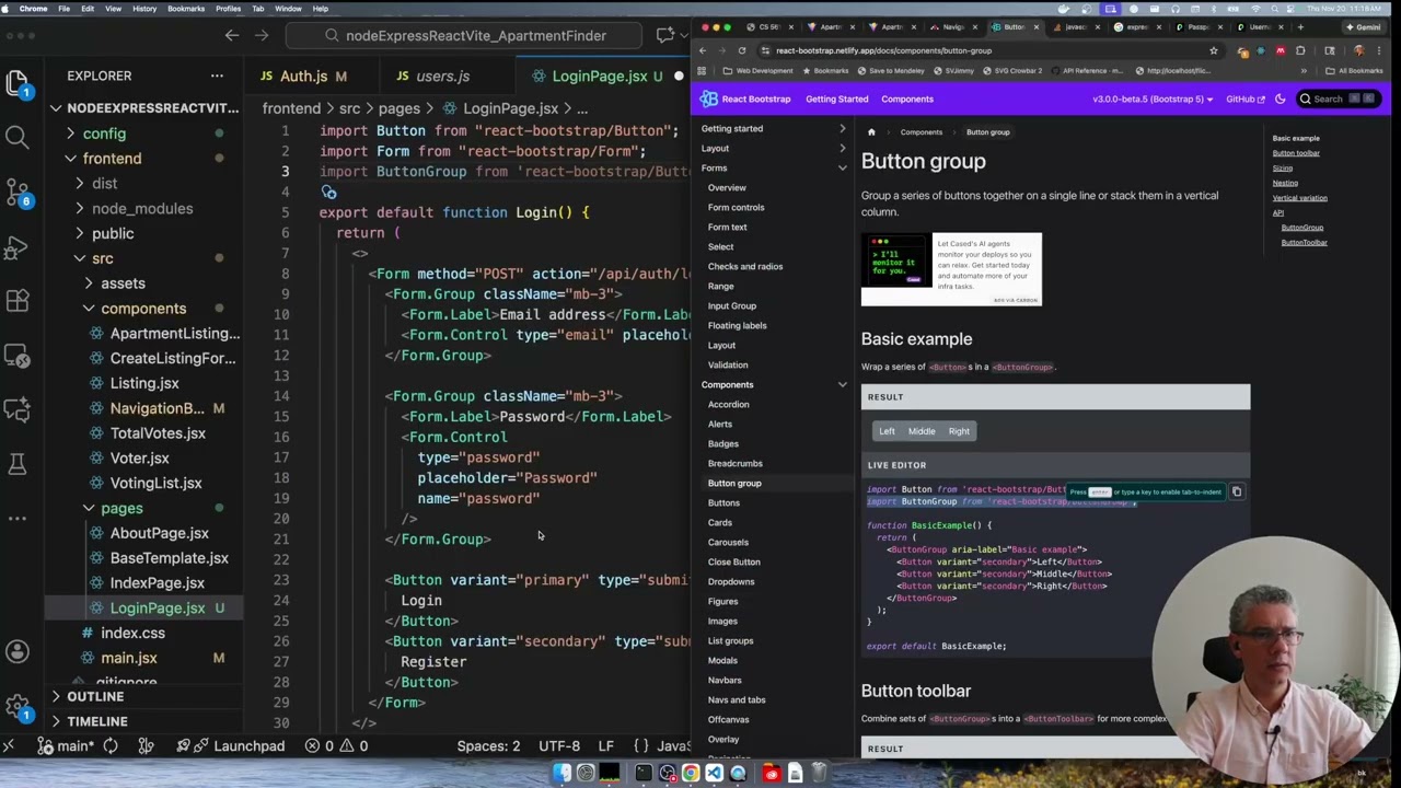 NU WebDev W11 07 Authentication   Creating React Login and Register Components