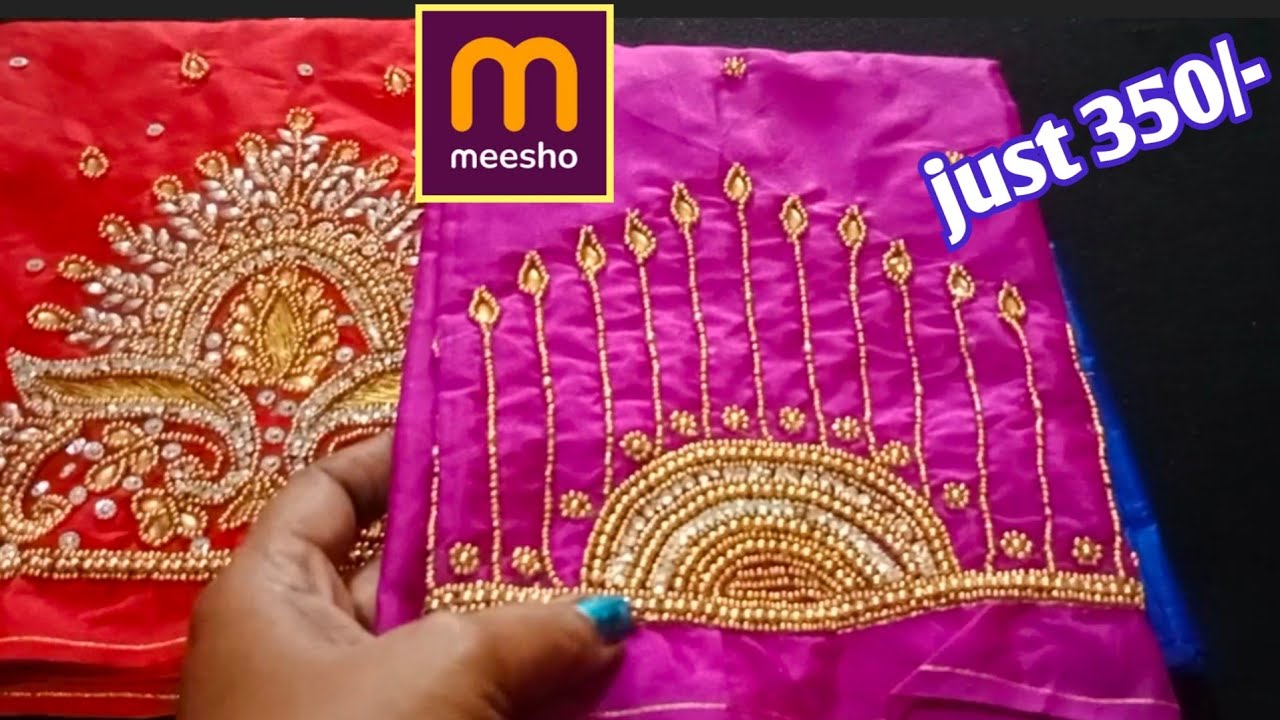 Latest meesho maggam work blouses350/-😱high quality&low price blouse pieces👌🏻/Meesho haul 