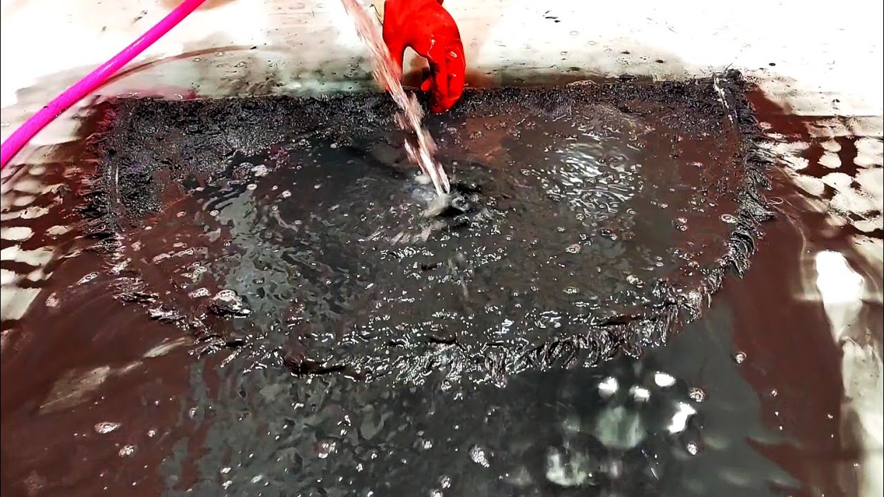 Extraordinarily dirty carpet cleaning satisfying rug cleaning ASMR