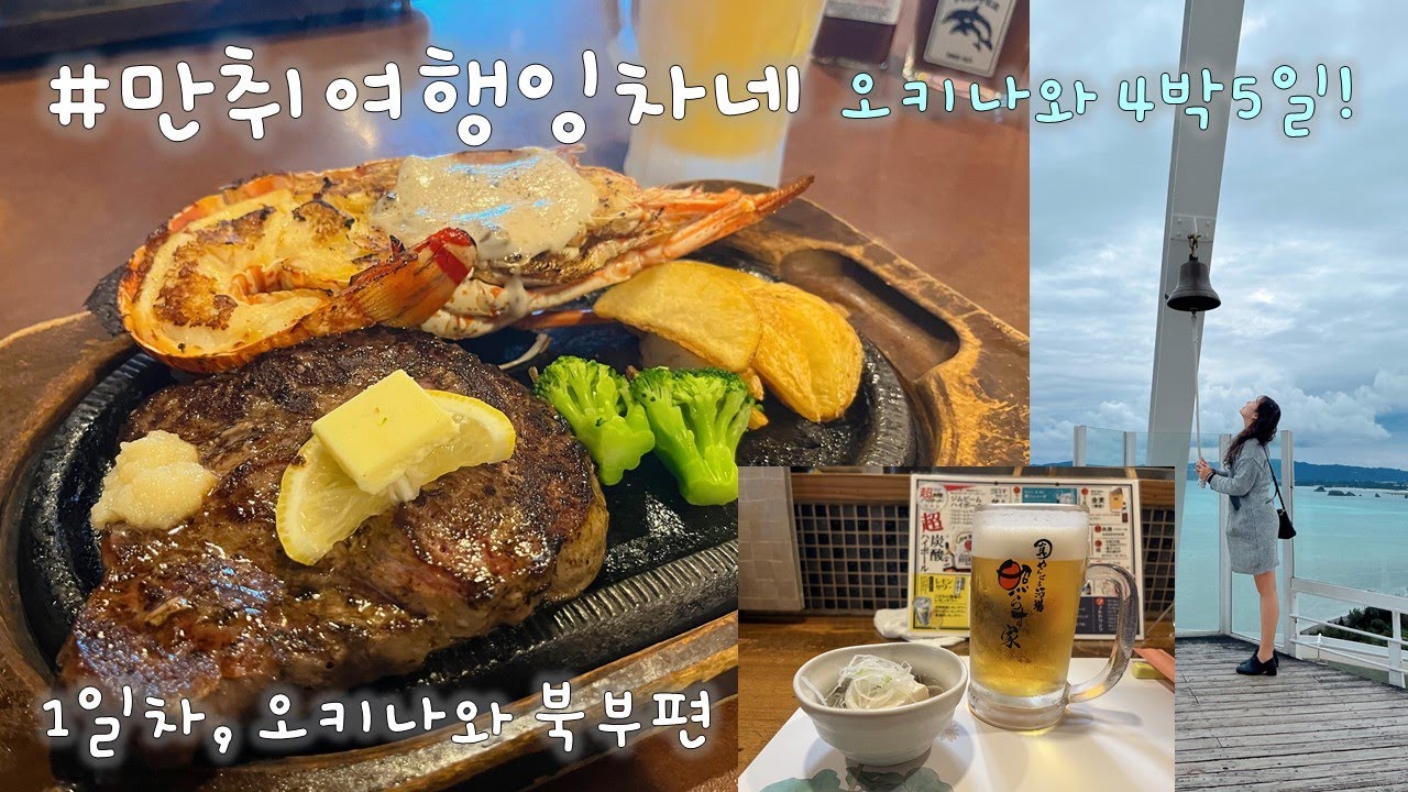 [4박 5일 오키나와 1일차(북부)!ㅣ플리퍼스테이크ㅣ코우리섬ㅣ나고 이자카야]