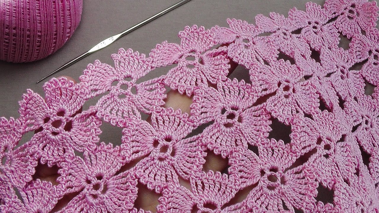 SUPER EASY Beautiful Flower Pattern Crochet  СУПЕР легкий УЗОР для вязания крючком БЕЗ ОТРЫВА НИТИ !
