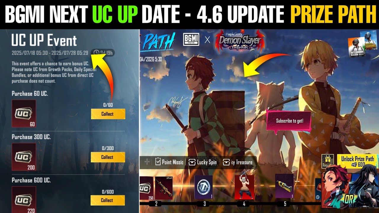 4.6 Prize Path Confirm✅ | Bgmi Next Uc Up Event Release Date 