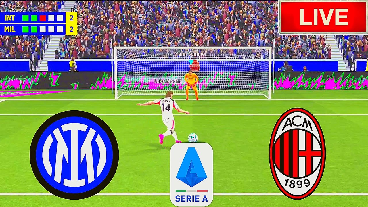 INTER MILAN VS AC MILAN SERIA A MATCH HIGHLIGHTS|| PENALTY SHOOTOUT• PREDICTION EFOOTBALL MOBILE