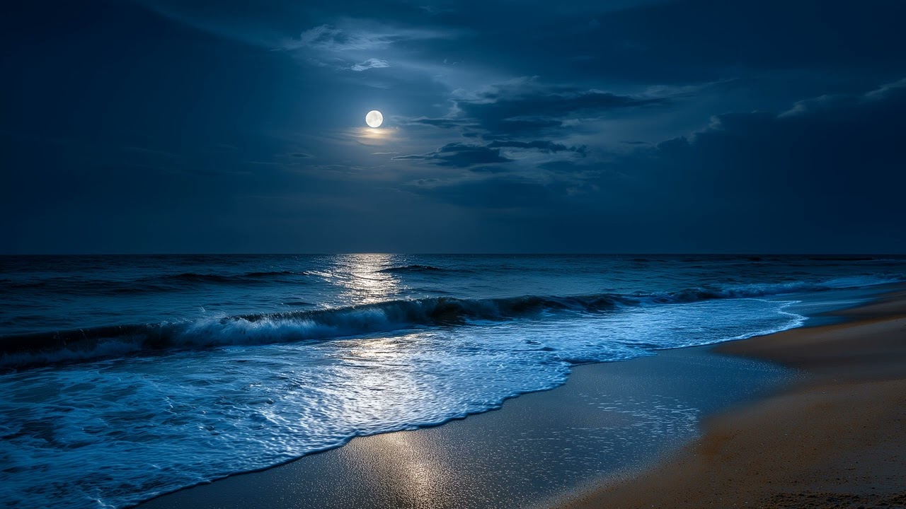 The Pure Essence of a Calm and Peaceful Beach Night
