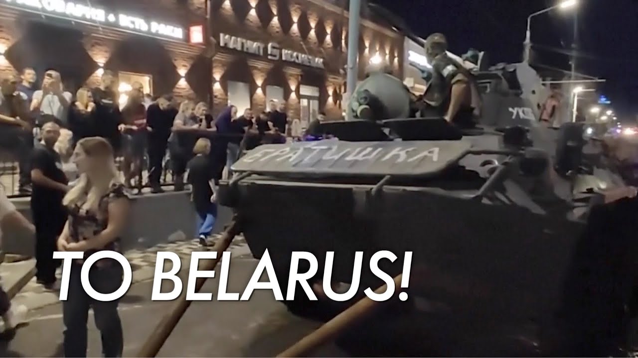 SCENE as Prigozhin's Wagner departing from Russia's Rostov for Belarus after Lukashenko mediation