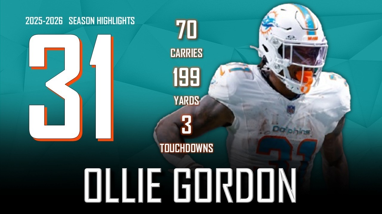 Ollie Gordon || 2025-2026 Miami Dolphins Highlights