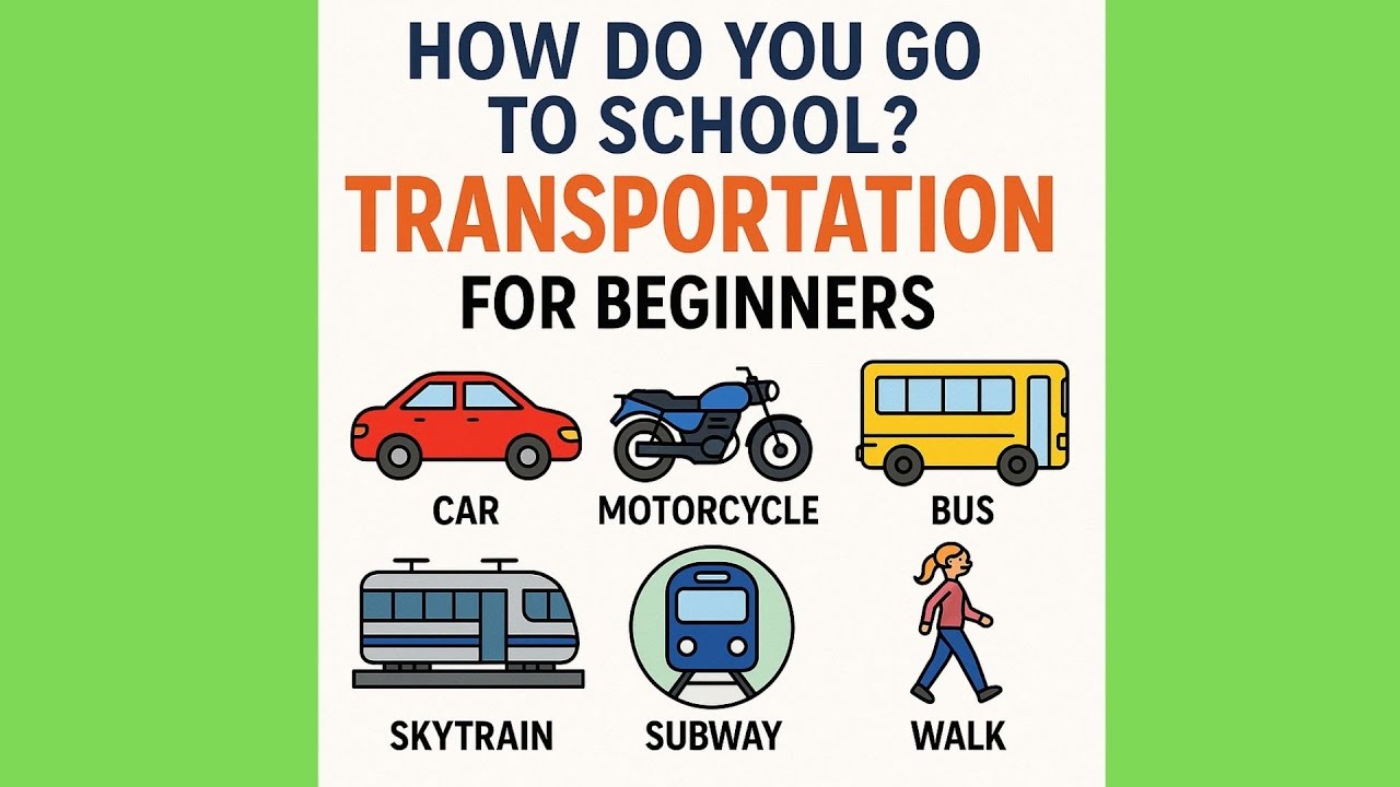 How Do You Go to School? | Transportation in English for Beginners