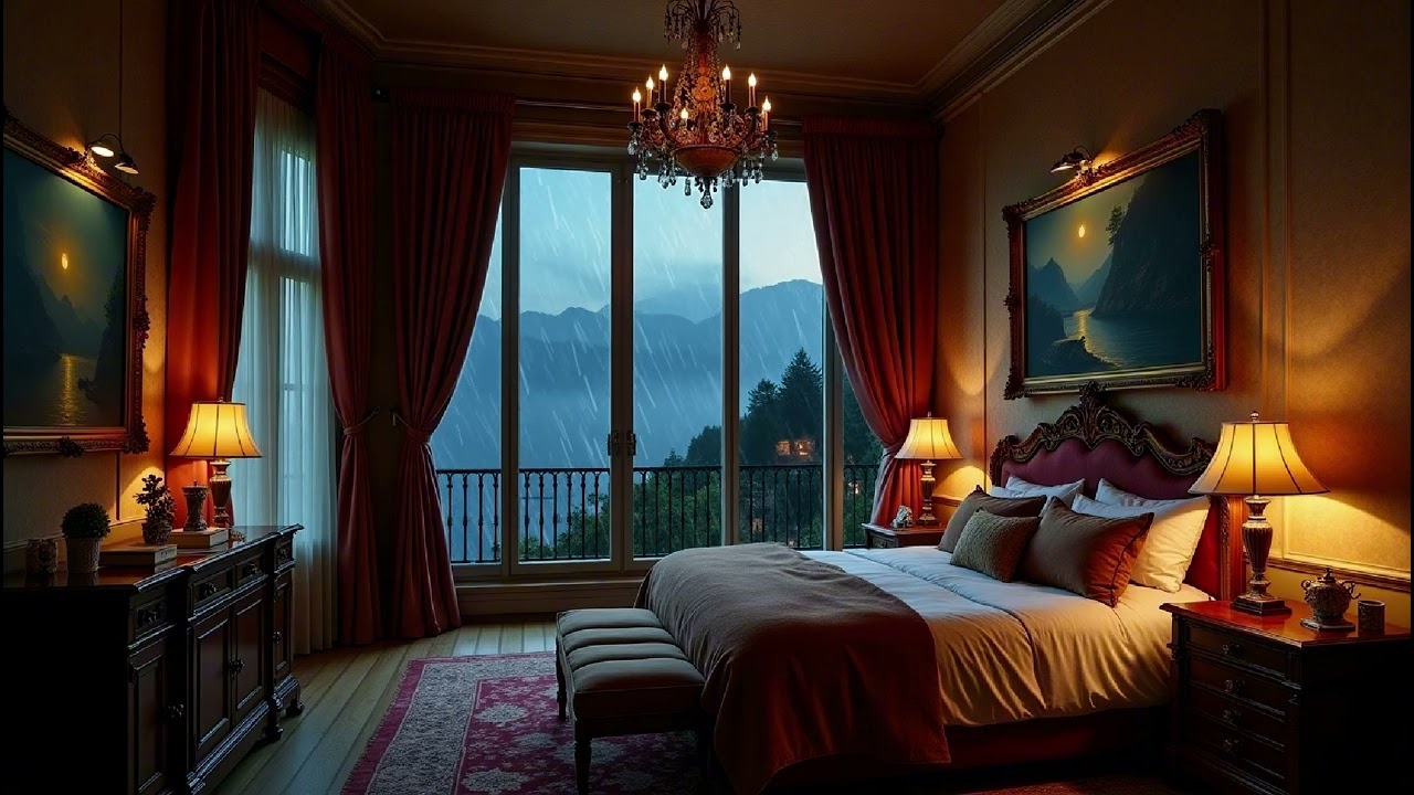 Mountain Rainfall in France | Cozy Bedroom Ambience