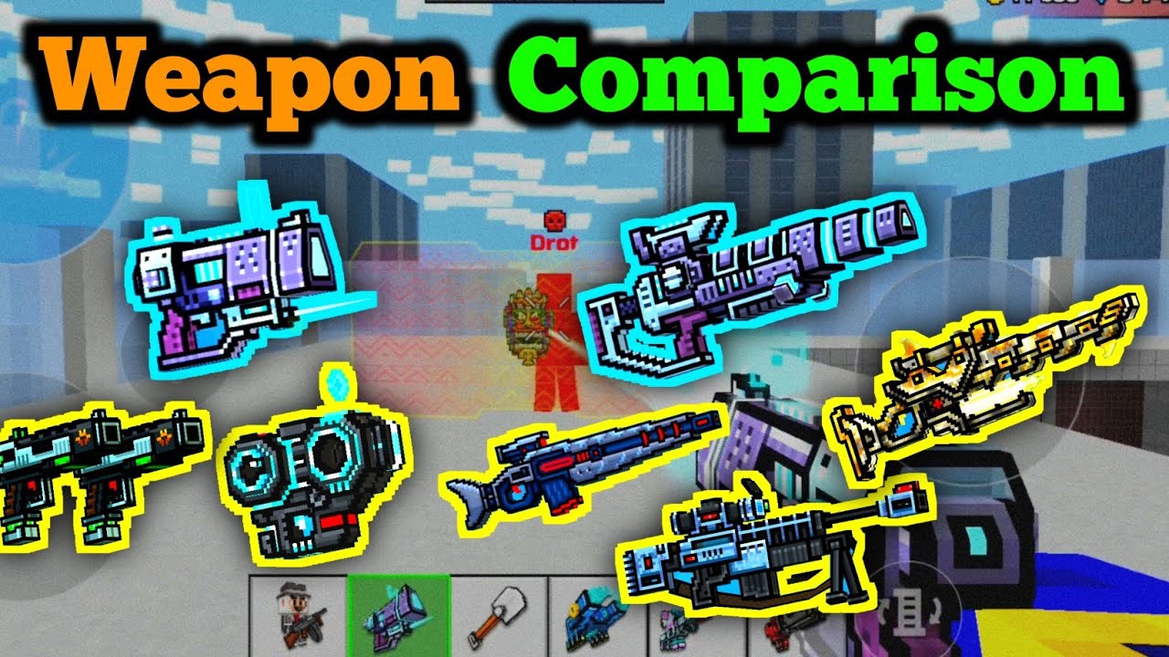 Comparing Piercer and Final Verdict With Other Weapons in Pixel Gun 3D
