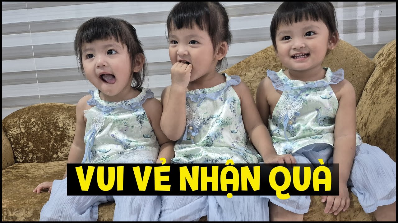 Ba bé sinh ba Mai Thùy Linh hớn hở nhận thùng quà lớn | TAM CÔ NƯƠNG
