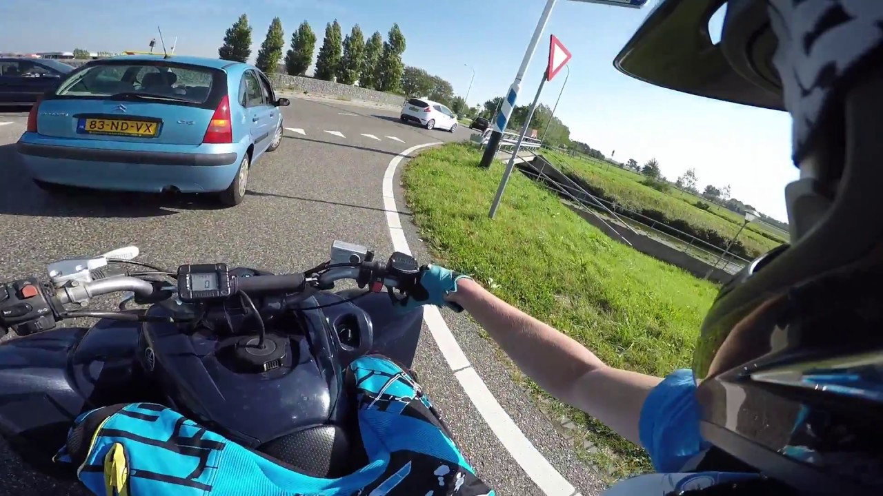 Yamaha Raptor 350 ,..street ride,.   Gopro hero4 HD