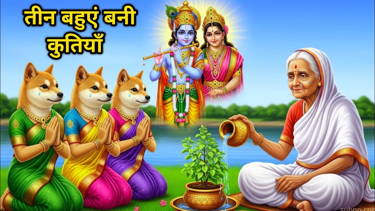 🛑तीन बहुओं का पाप और कार्तिक माह का चमत्कार | बुढ़िया की सच्ची कथा”Krishna #bhakti