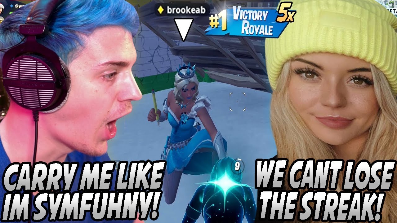 Ninja & BrookeAB Play Together For The FIRST Time & DOMINATED Every Lobby! Tfue VS FaZe Sway!