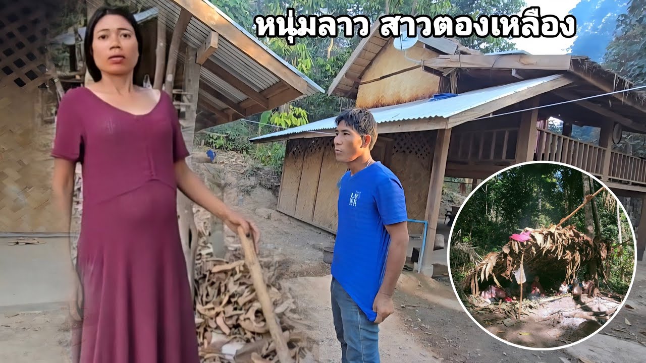 วันนี้สาวลีและบ่าวเฟื่องคงจะมีความสุขที่ได้พบกัน คนป่า ตองเหลึอง  มลาบรี ຄົນປ່າ ຕອງເຫຼືອງ bn saolao 