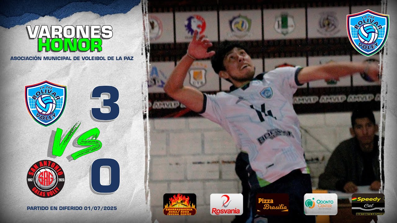 La Paz Bolívar Voley 🆚 San Antonio Galas | HONOR | Masculino | AMVLP