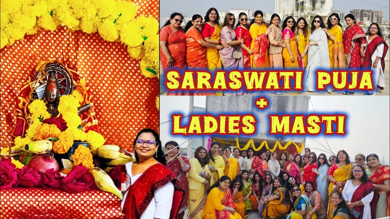 Saraswati Puja Celebration at Our Apartment | Ladies Fun ,Games & Lunch | Basant Panchami Special |