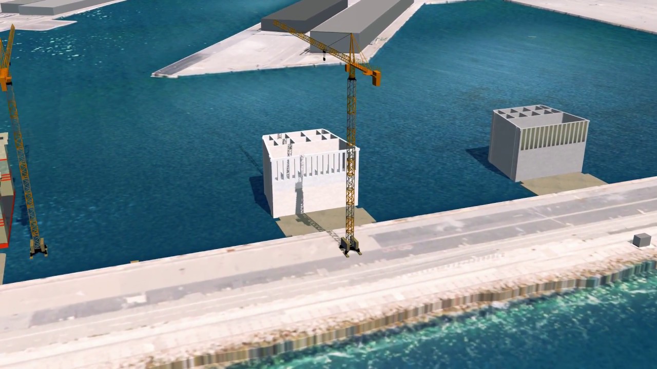 Préfabrication des caissons de l'extension en mer de Monaco