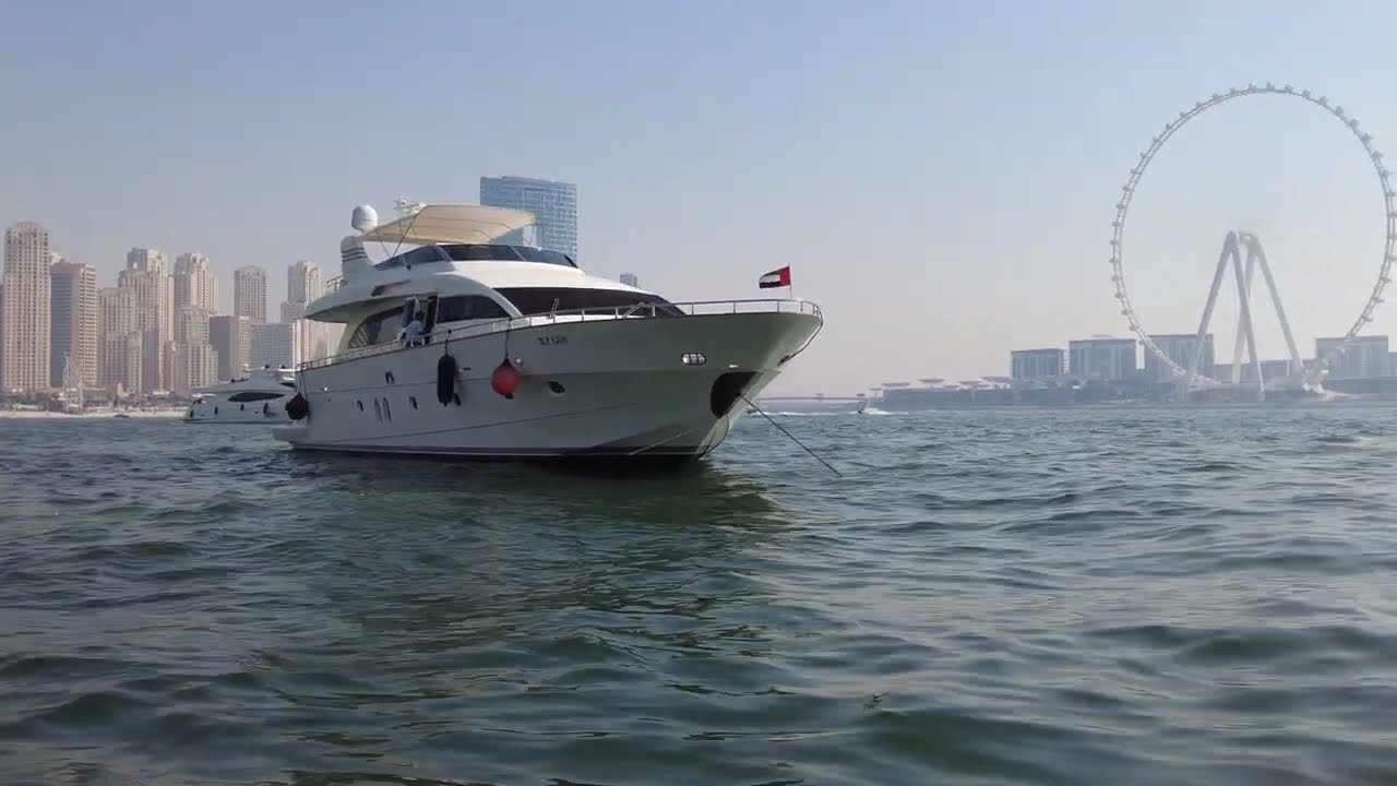 ITALIAN BUILT CANADOS 76 AT ANCHOR IN JBR DUBAI 🛥️