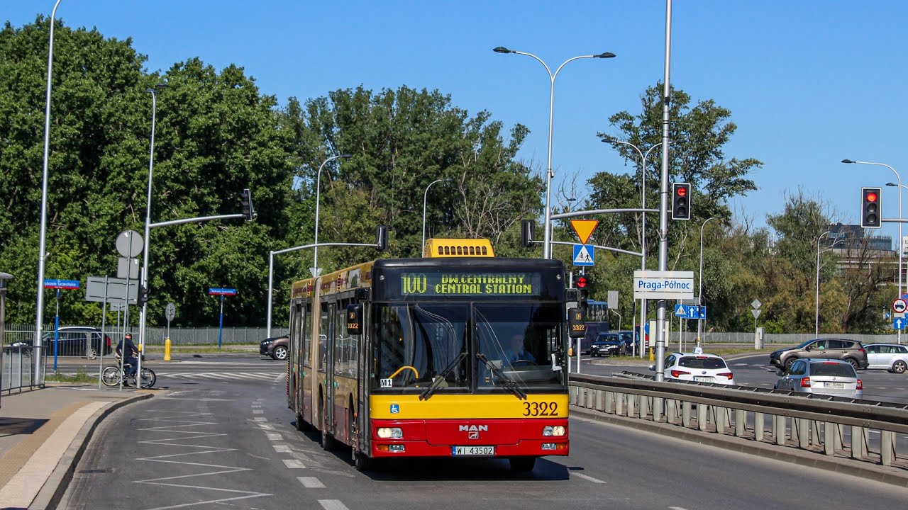Przejazd: MAN NG313 #3322 MZA Warszawa - Linia 100