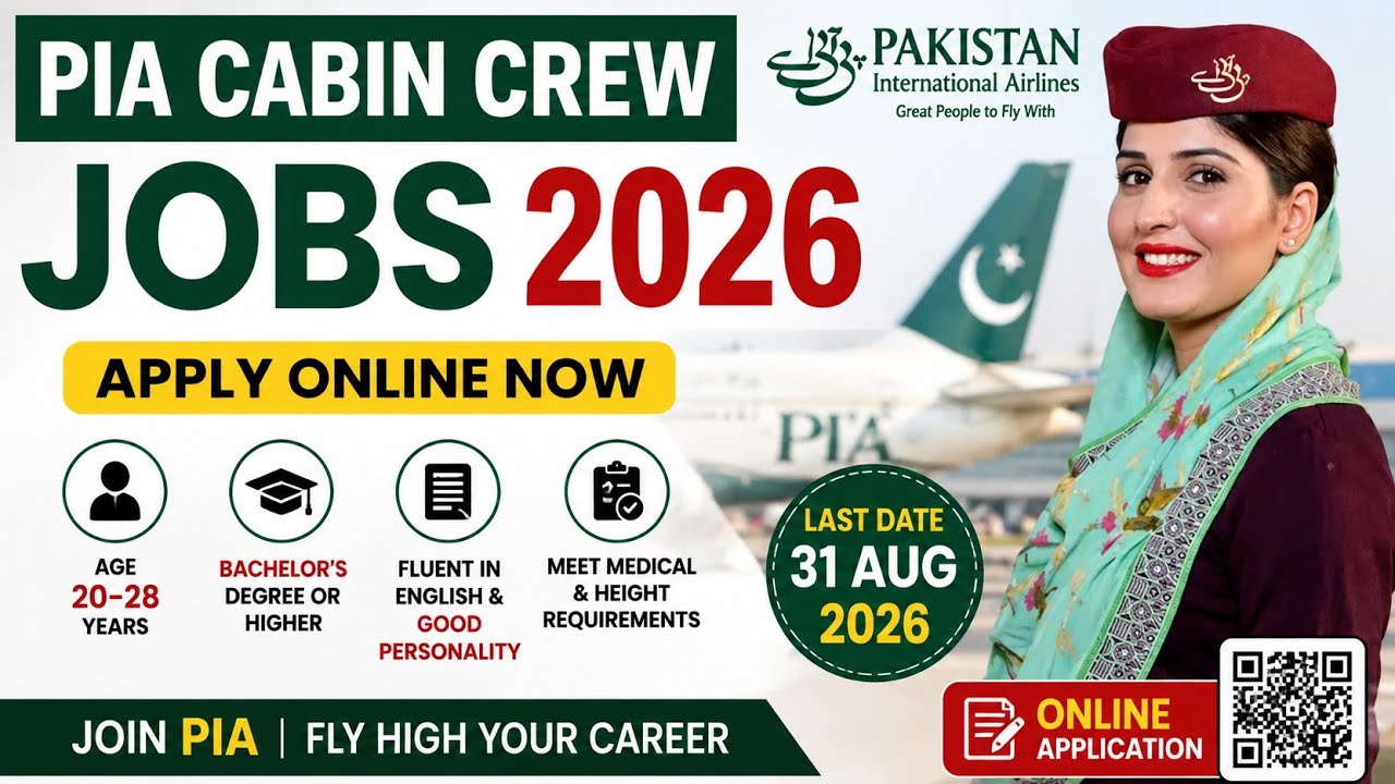 PIA Cabin Crew Jobs 2026 | Air Hostess Jobs in Pakistan | Latest PIA Jobs | Apply Online