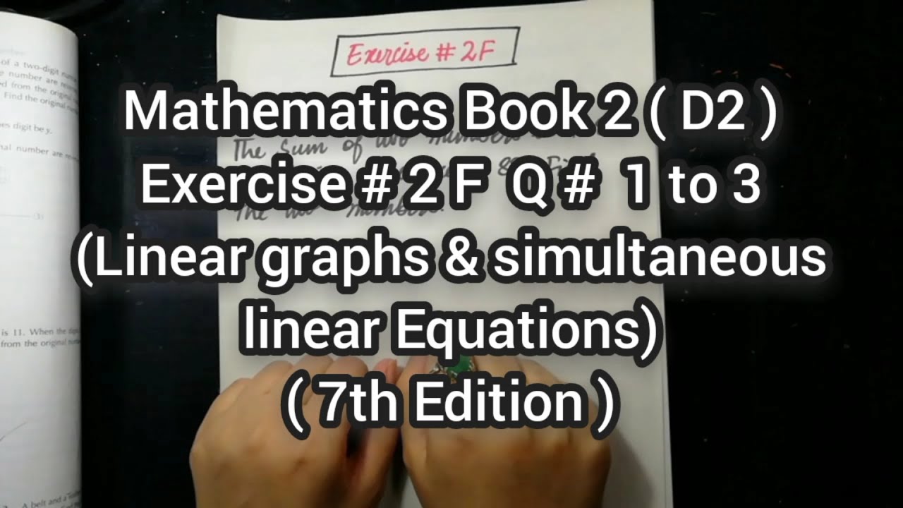Mathematics Book 2 ( D2 ) New syllabus | 7th Edition | Exercise 2 F | Q # 1 to 3 | in Urdu Hindi