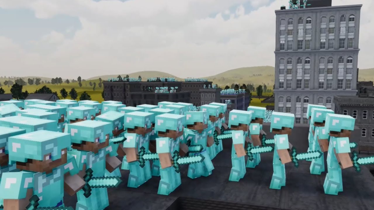 Can 500000 Steve Minecraft protect the City? Ultimate Epic Battle Simulator 2 UEBS 2