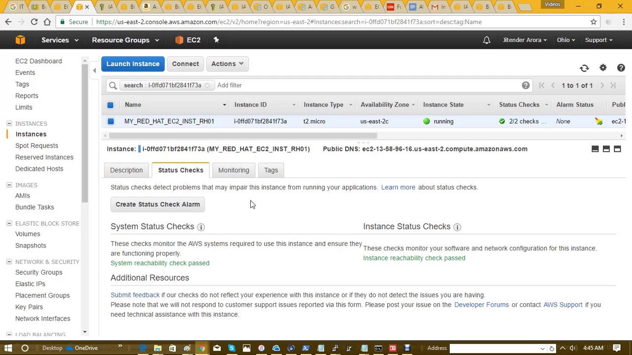 AWS - How To Monitor And Check Status Of An EC2 Instance ?