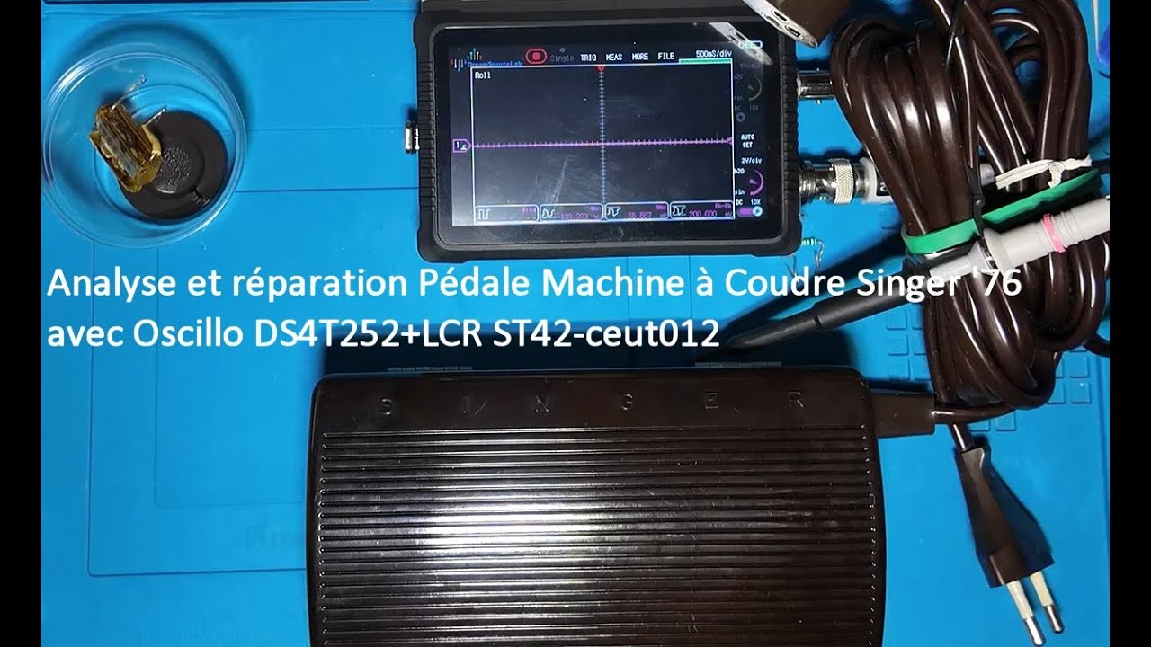 Analyse et réparation Pédale Machine à Coudre Singer '76 Vintage (Oscillo DS4T252+LCR ST42)-ceut012
