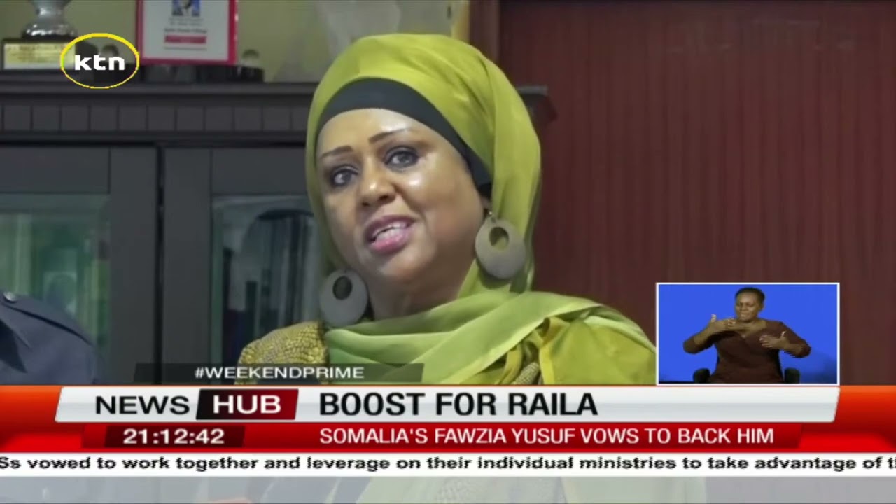 Somalia's Fawzia Yusuf vows to back Raila Odinga for the AUC chairperson position