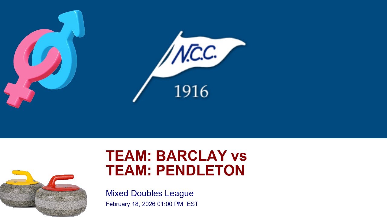S2: NCC Mixed Doubles League | TEAM: BARCLAY vs TEAM: PENDLETON