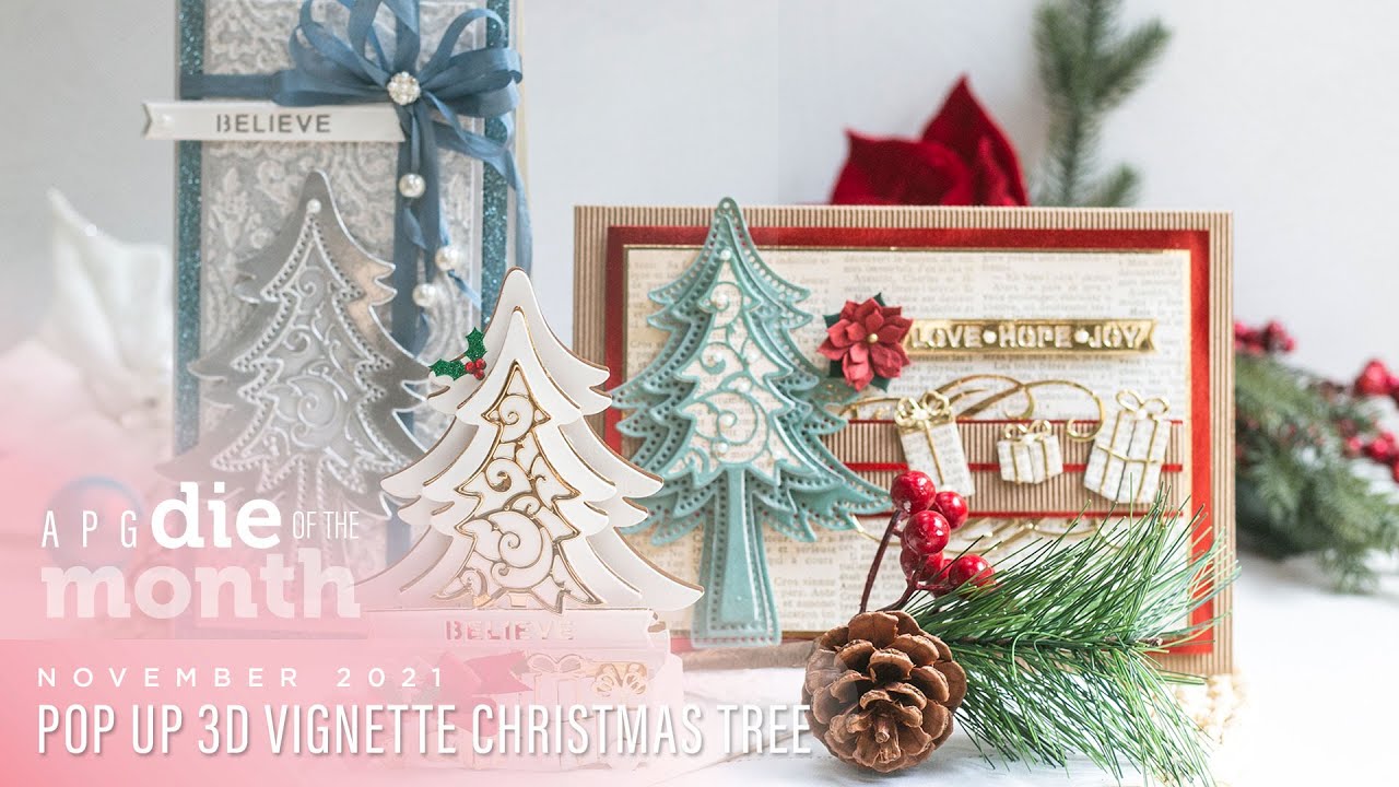 Spellbinders November 2021 APG Die of the Month Preview –  Pop Up 3D Vignette Christmas Tree