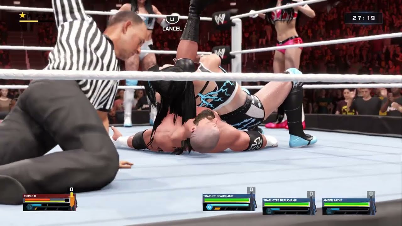WWE 2K25 Gameplay - Triple H vs. Skarlet, Sharlotte, & Amber
