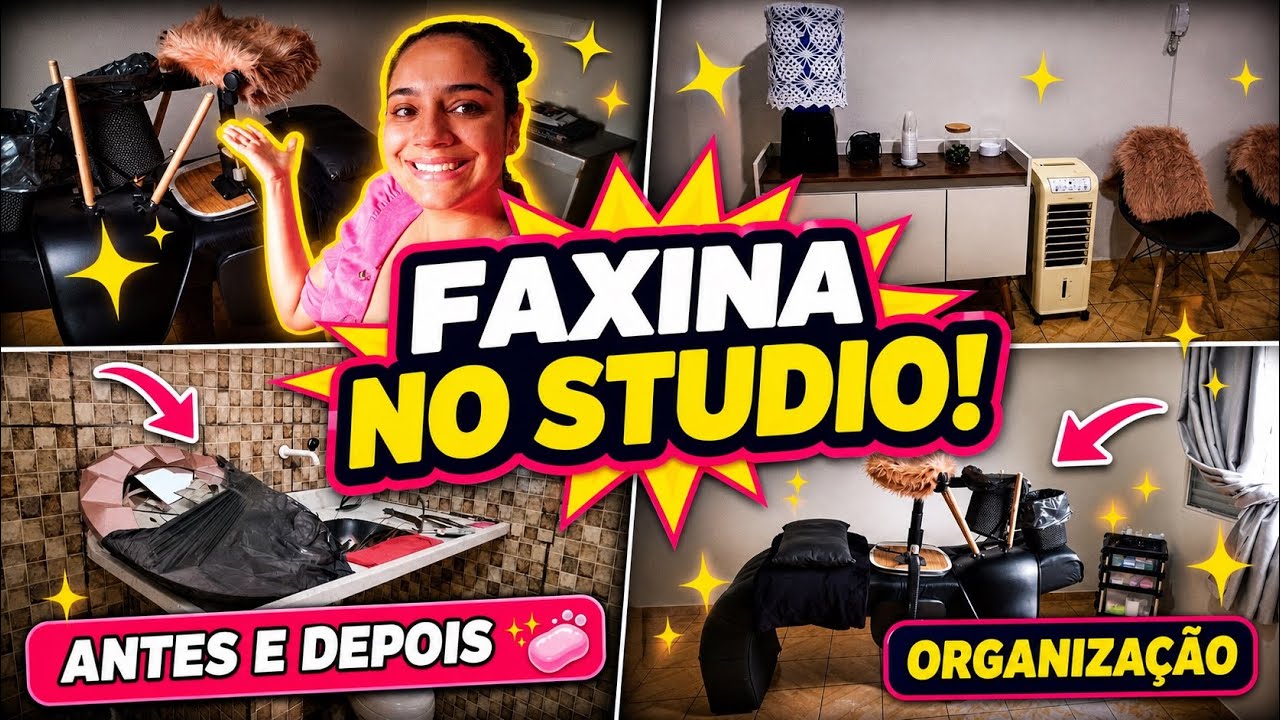 FAXINANDO O MEU STUDIO DE EXTENSÃO DE CÍLIOS! TUDO LIMPINHO E CHEIROSO!✨